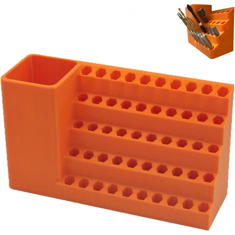 Tech Accessories Holder - 50-Hole Hex Screwdriver Bit Storage Box